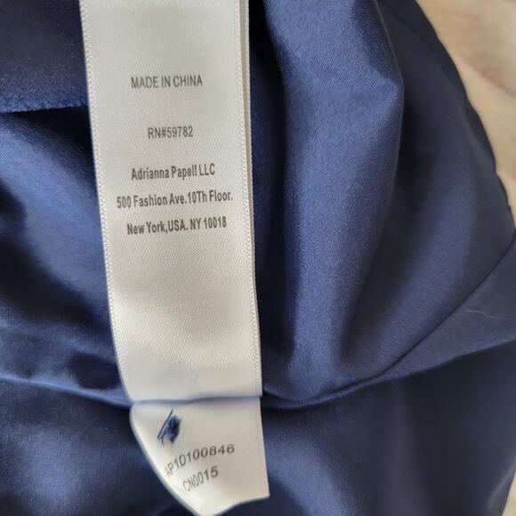 Adrianna Papell Embroidered Mesh Sheath Dress Navy Blue Size 8 Cocktail Holiday - Picture 10 of 12